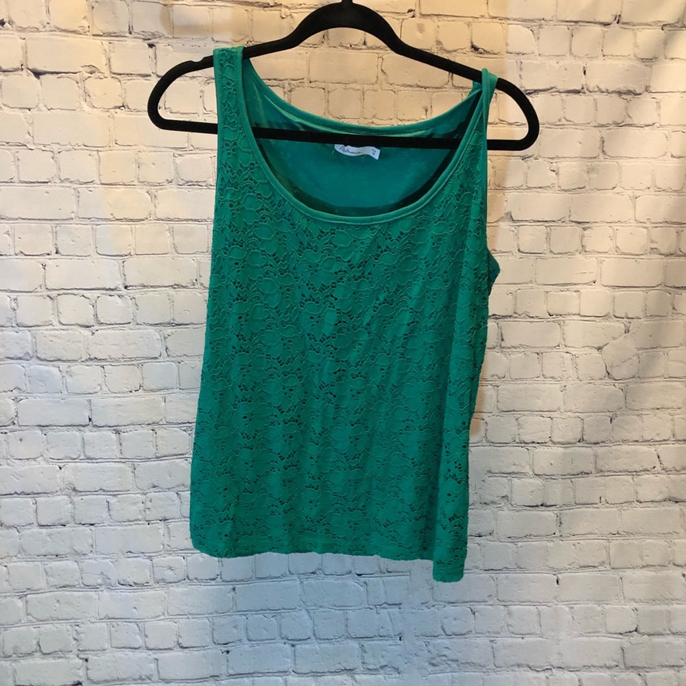 Green lace tank
